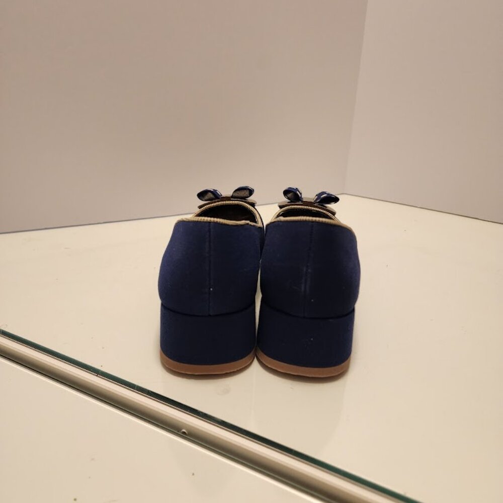 Ruby Shoo Navy Blue Mid-Heels with Bow - Picture 6 of 8